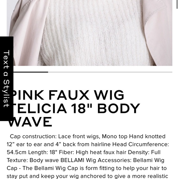 I8” Felicia Pink Wig 18” Wavy Lace Front Faux Wig - Picture 4 of 4